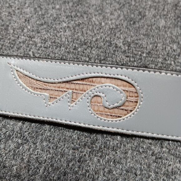 Circle Y Belt 32 Lizard Leather Western‎ Gray - Picture 2 of 9